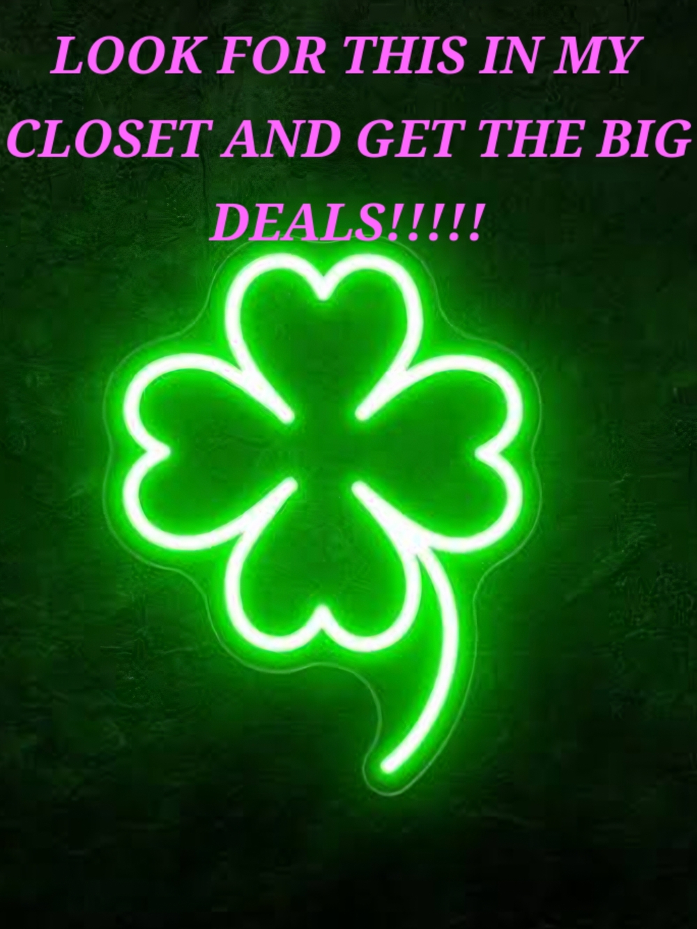 Green Neon Four-Leaf Clover Sign